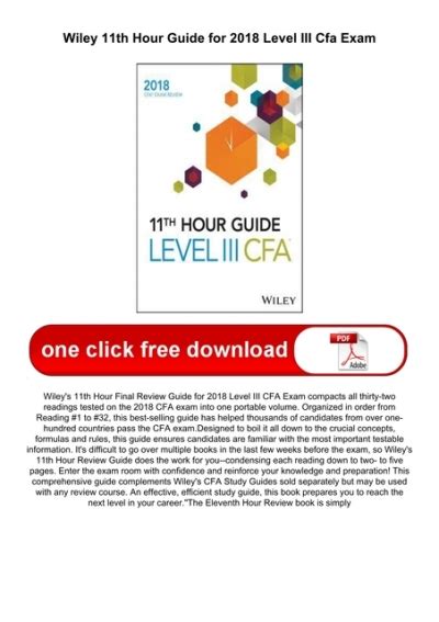 2018 cfa exam|Wiley 11th Hour Guide for 2018 Level I CFA Exam.